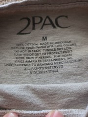Official Licensed TUPAC 2PAC The Finger T-SHIRT Sand Color Size: M