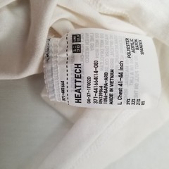 Uniqlo Heattech Men’s Large White T-Shirt Short Sleeve Crewneck Classic Casual