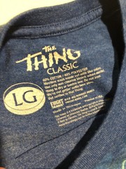 The Thing Drew Struzan graphic art size LG blue tshirt Fright Rags scifi horror