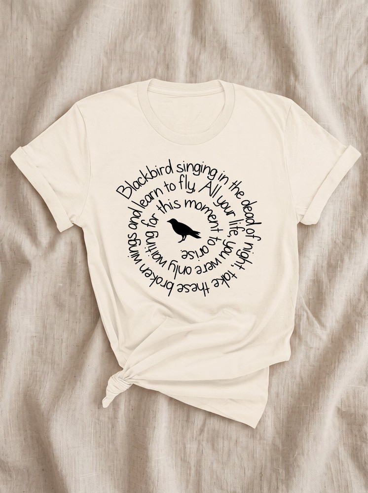 Blackbird Singing Beatles Lyrics Shirt: Music Lover Tee, Rock Concert