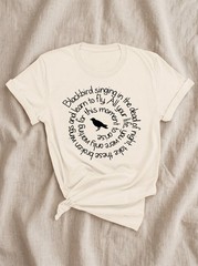 Blackbird Singing Beatles Lyrics Shirt: Music Lover Tee, Rock Concert