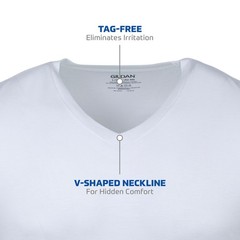 Gildan Men’s V-Neck T-Shirts, Multipack, Style G1103, Large, White (6-pack)