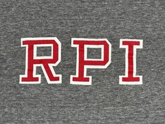Vtg 70s 80s RPI Tri Blend T Shirt Sportswear Single Stitch Made in USA M Gray