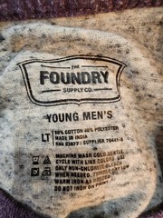 The Foundry Supply Co Baseball Tee in Gray and Purple Size Young Mens LT