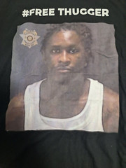 “# FREE THUGGER” Young Thug TeePublic T-Shirt USA Seller In Hand Size L – Mens