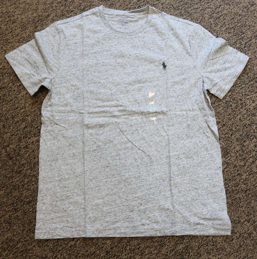 New Polo Ralph Lauren Men’s Crew Neck T-Shirt Tee – LARGE – Gray Heather