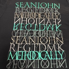 Sean John Vtg 90s Puff Daddy Rap Tee Shirt Size XXL Black Multi Color Logo