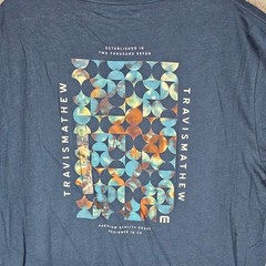 Travis Mathew T-Shirt Mens XL Blue Return Ticket Graphic Short Sleeve A42234