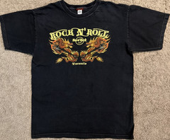 Hard Rock Cafe Toronto Rock N Roll Dragon Guitar T Shirt Black Mens Size Medium