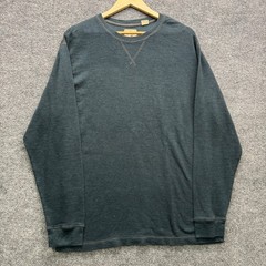 RedHead Thermal Shirt Mens L Dark Green Long Sleeve Waffle Knit Fleece Thermal
