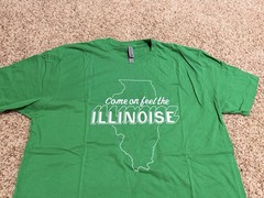Next Level Apparel Men’s Short Sleeve Size XL Green, Come On Feel The Illinois