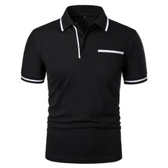 New Men’s Short Sleeve Polo Shirts Solid Color Casual T-shirt Summer Trendy
