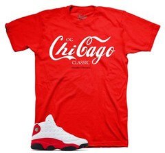 T-Shirt To Match Jordan 13 Chicago AJ13 Cherry | Classic Sneaker Tee