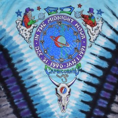 GRATEFUL DEAD-MIDNIGHT HOUR-NEW YEAR 90- TIE DYE T-SHIRT S-M-L-XL-XX Garcia,Wier