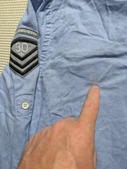 Express Mens Big English Lion Military Business Casual Blue Shirt Mens Size XL