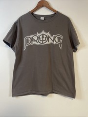 Prong Band t-Shirt XL gray Graphic Metal Rock Logo Snap Record