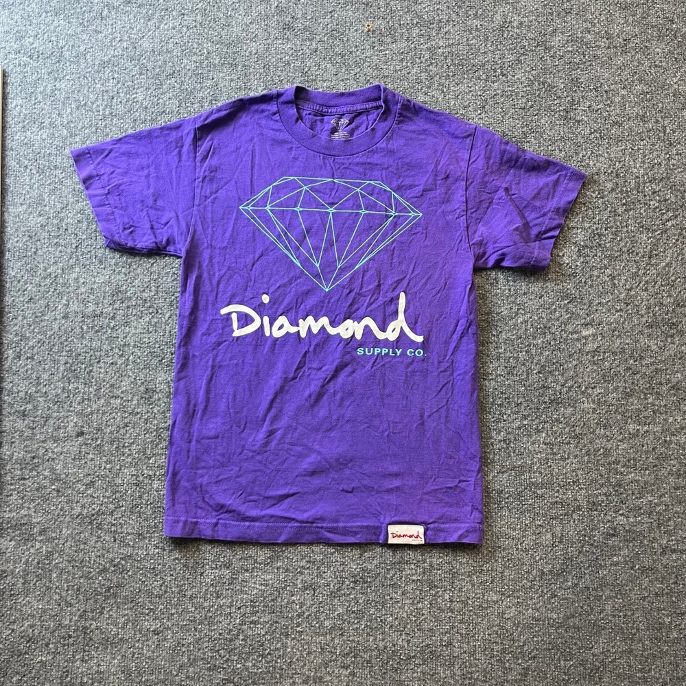 Diamond Supply Co T Shirt Mens Size S Purple Graphic Logo Cotton
