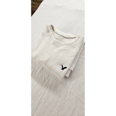American Eagle Mens Long Sleeve Thermal Shirt Cream White Waffle Knit Large
