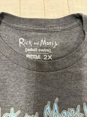 Rick And Morty Adult Swim Gray Short Sleeve Graphic Shirt Men’s XXL