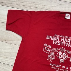 Vintage 80s Onion Harvest Festival 50th Anniversary Red Shirt Adult Size Large