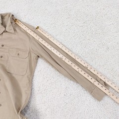 Vintage 50s Military Utility Work Shirt Mens 15-34 (Fits M), Khaki Twill, Korea