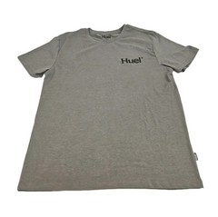 HUEL Mens Gray T Shirt Size XL Logo Front And Back Cotton Blend