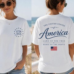 Comfort Colors 1776 Patriotic Graphic Tee, 250th Anniversary Tee, America Front