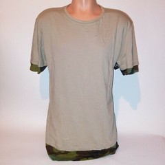 City Streets Men T Shirt Medium Khaki Camo Army Fatigue Short Sleeve New