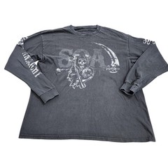 Sons Of Anarchy Shirt Mens XL Black Reaper Graphic Long Sleeve Tee Biker TV Show