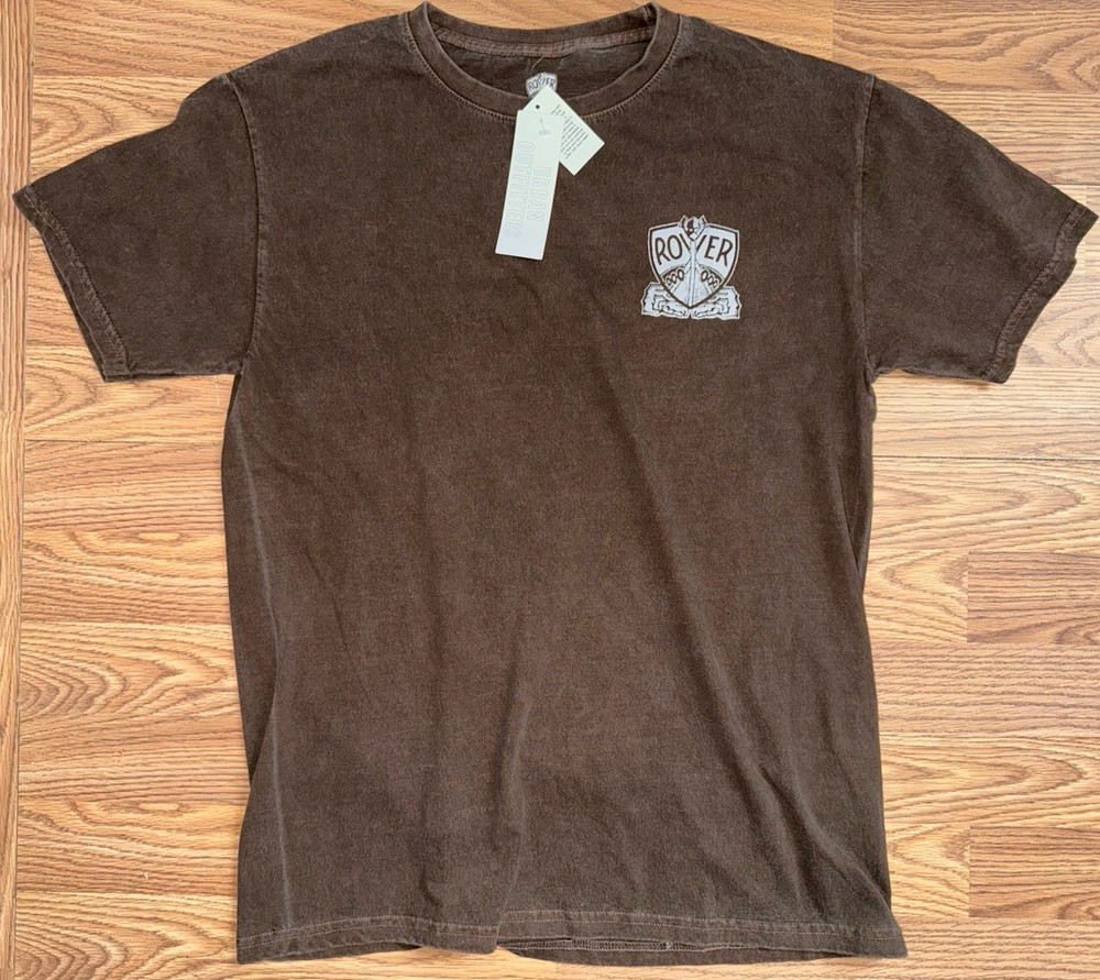 Men Brown Vintage Cotton T Shirt Streetwear Size M