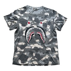 A Bathing Ape BAPE Men’s Gray Camo Shark Graphic T-shirt