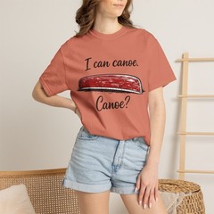 I Can Canoe Canoe? T-shirt | Red Canoe Illustration, Pun Typography