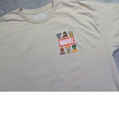 Marvel Comics Avengers Graphic T-Shirt Men’s 2XL Beige Sand Superhero Crew Neck
