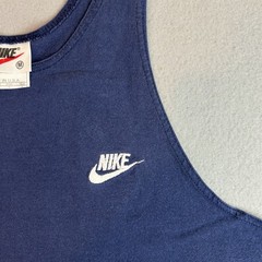 Vintage 80s 90s Nike White Tag Muscle Tank Stringer Mens M Gym Made USA Cotton