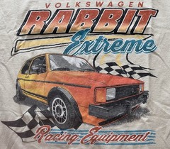 VW Volkswagen Rabbit Extreme Racing Equipment Graphic Tee Shirt Medium