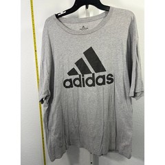 Adidas The Go-To Tee Mens 2XL Gray Heather Short Sleeve Graphic Logo T-Shirt