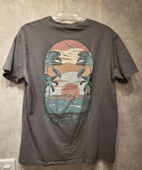 Free Planet Palm Tree Sunset Graphic Organic Cotton Tshirt Mens Size XL