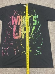 Vtg 80s 1989 What’s Up T-Shirt Black Made In USA Variety Tag Neon Large Men’s