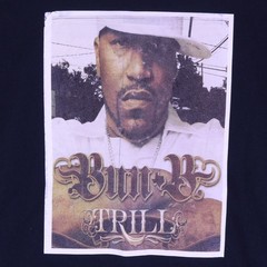 Bun B Trill Rap T-Shirt Navy Blue Pro Club Super Heavy 2XL Tall