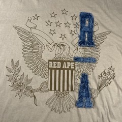 Red Ape Mens Graphic T-Shirt XL Tan Cotton Blend Streetwear Eagle Crest Tee