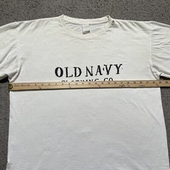 Vintage Old Navy T Shirt Mens Large White Single Stitch Distressed USA Made 1990