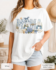 Coastal Mama Shirt, Comfort Colors Lighthouse Hydrangea Tee, Mom Beach Gift
