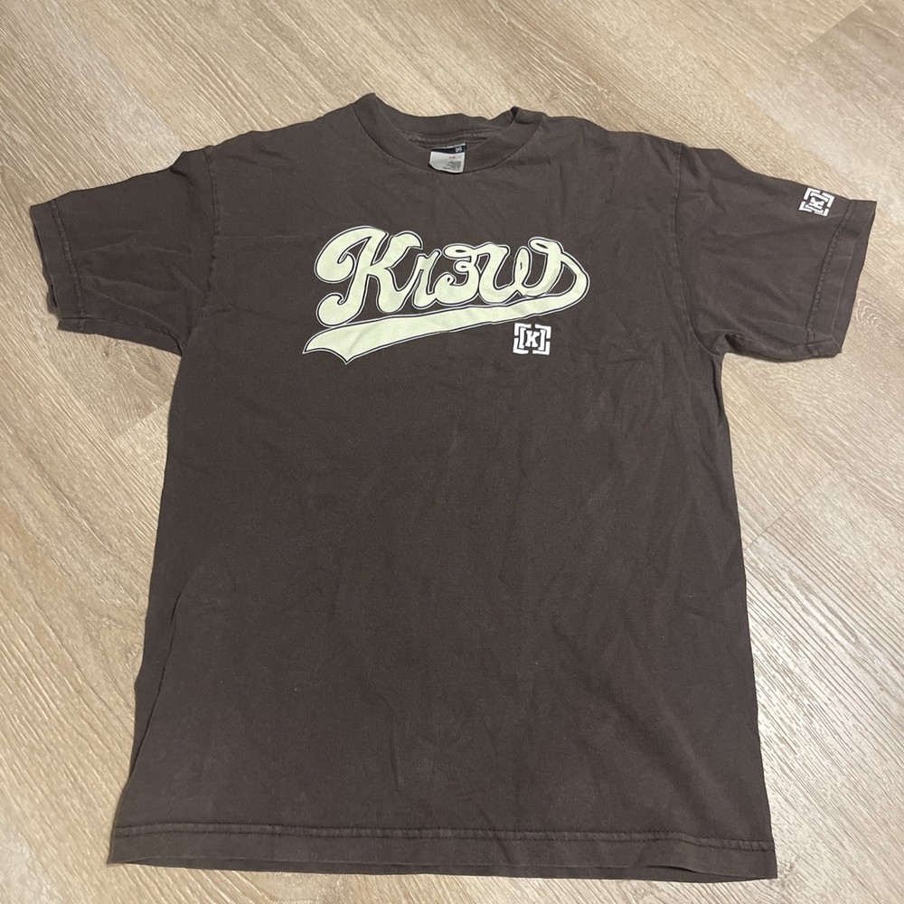 Vintage Krew KR3W Skate T Shirt Mens M 19.5×26.5 Brown Short Sleeve Y2K H66
