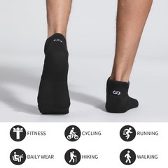 Running Cushioned Socks Black Ankle Socks for Men Women Breathable 6Pairs Bla…