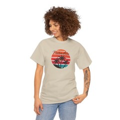 Paradise Summer Palm Tree Beach T-Shirt: Gildan Tropical Adult Tee
