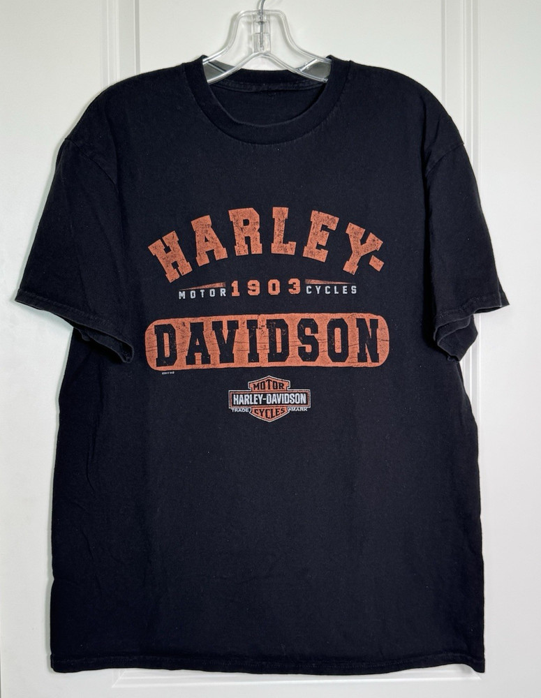 Harley Davidson Oakland California Mens Black Graphic T Shirt Motor Cycles