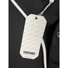 COOFANDY Baseball Jersey Mens Medium Black Short Sleeve Button Down Piping NEW