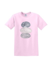 T-shirt small to 3xL – LIVE by the SEA sealife beach nautical fun- adult