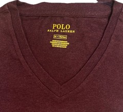 Polo Ralph Lauren Mens V-Neck Short Sleeve T-Shirt Burgundy / Wine S , M NWT