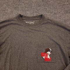 Bif Dogs Bite Me Long Sleeve T Shirt Mens Small Gray Cotton Poly Rayon Crew